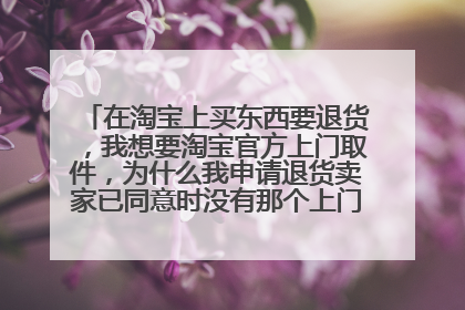 在淘宝上买东西要退货，我想要淘宝官方上门取件，为什么我申请退货卖家已同意时没有那个上门取件的选择框