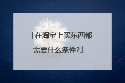 在淘宝上买东西都需要什么条件?