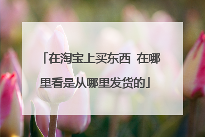 在淘宝上买东西 在哪里看是从哪里发货的