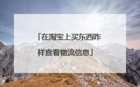 在淘宝上买东西咋样查看物流信息