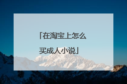 在淘宝上怎么买成人小说