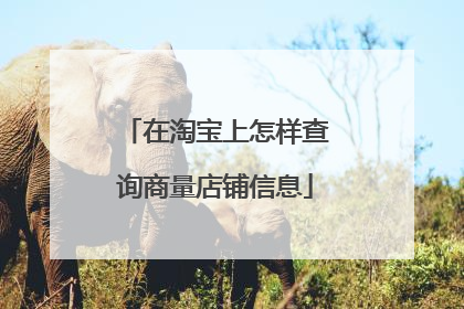 在淘宝上怎样查询商量店铺信息