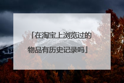 在淘宝上浏览过的物品有历史记录吗