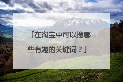在淘宝中可以搜哪些有趣的关键词?