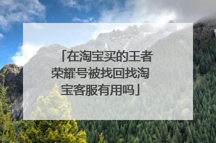 在淘宝买的王者荣耀号被找回找淘宝客服有用吗