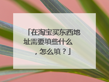 在淘宝买东西地址需要填些什么 ,怎么填?