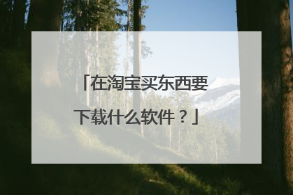 在淘宝买东西要下载什么软件?