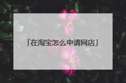 在淘宝怎么申请网店