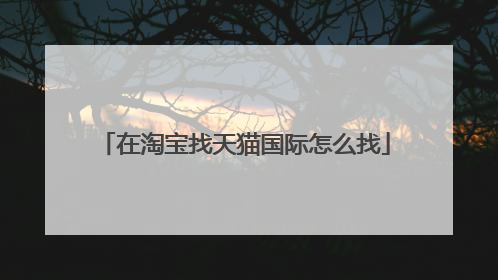 在淘宝找天猫国际怎么找