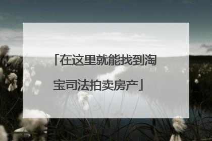 在这里就能找到淘宝司法拍卖房产