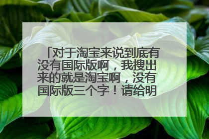 对于淘宝来说到底有没有国际版啊,我搜出来的就是淘宝啊,没有国际版三个字!请给明确的回答?