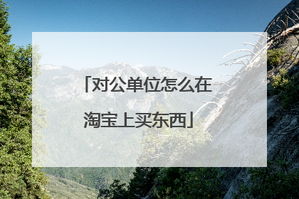 对公单位怎么在淘宝上买东西