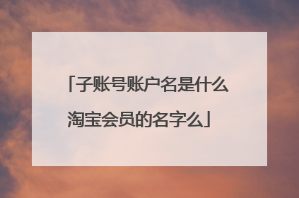 子账号账户名是什么淘宝会员的名字么