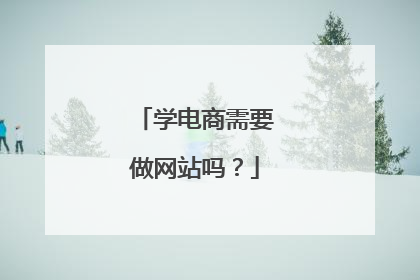 学电商需要做网站吗？