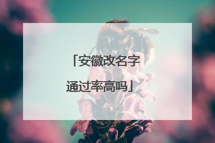 安徽改名字通过率高吗