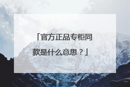 官方正品专柜同款是什么意思？