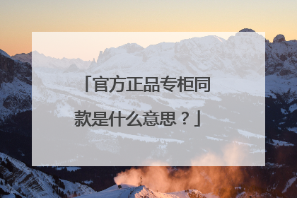 官方正品专柜同款是什么意思?