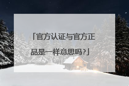 官方认证与官方正品是一样意思吗?
