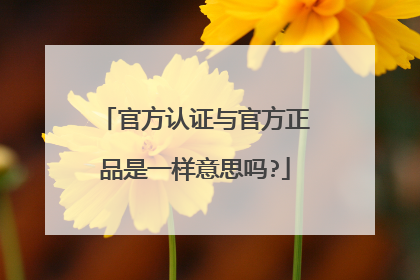 官方认证与官方正品是一样意思吗?