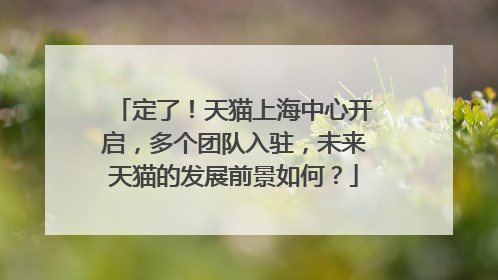 定了!天猫上海中心开启,多个团队入驻,未来天猫的发展前景如何?