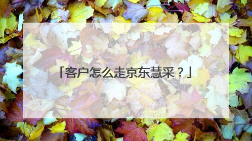 客户怎么走京东慧采?