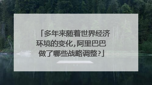 多年来随着世界经济环境的变化,阿里巴巴做了哪些战略调整?