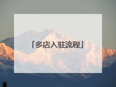 多店入驻流程