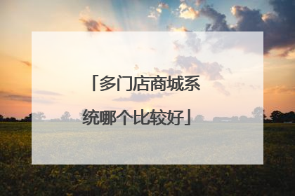 多门店商城系统哪个比较好
