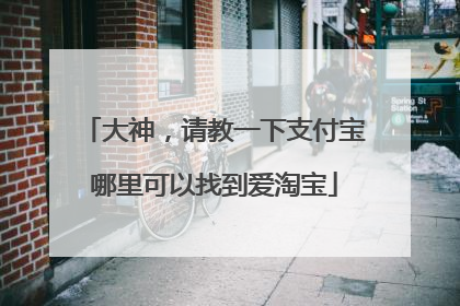 大神,请教一下支付宝哪里可以找到爱淘宝