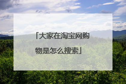 大家在淘宝网购物是怎么搜索