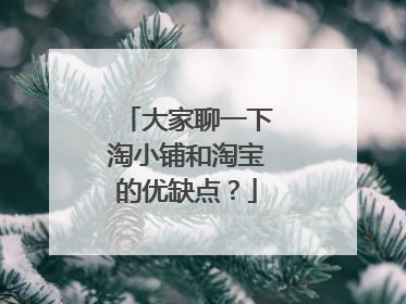 大家聊一下淘小铺和淘宝的优缺点?