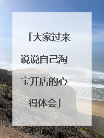 大家过来说说自己淘宝开店的心得体会