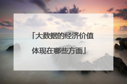 大数据的经济价值体现在哪些方面