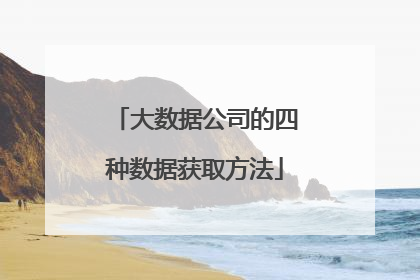 大数据公司的四种数据获取方法