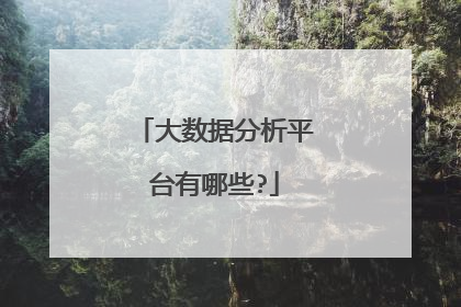 大数据分析平台有哪些?