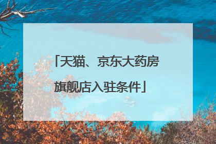天猫、京东大药房旗舰店入驻条件