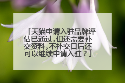 天猫申请入驻品牌评估已通过,但还需要补交资料,不补交日后还可以继续申请入驻?