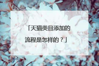 天猫类目添加的流程是怎样的?