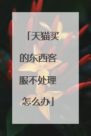 天猫买的东西客服不处理怎么办