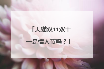 天猫双11双十一是情人节吗?