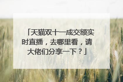 天猫双十一成交额实时直播,去哪里看,请大佬们分享一下?