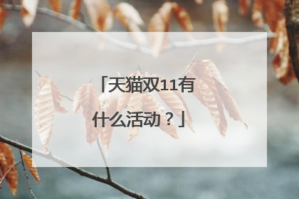 天猫双11有什么活动？