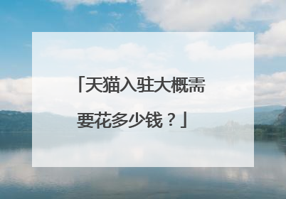 天猫入驻大概需要花多少钱？
