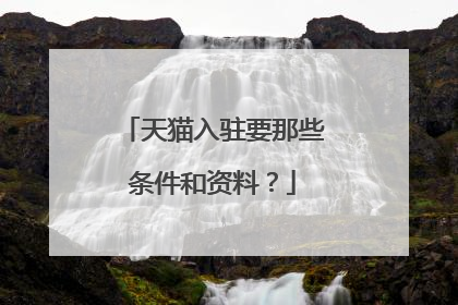 天猫入驻要那些条件和资料?