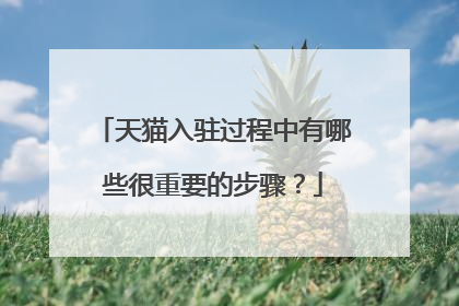 天猫入驻过程中有哪些很重要的步骤?