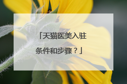 天猫医美入驻条件和步骤?