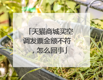天猫商城买空调发票金额不符,怎么回事