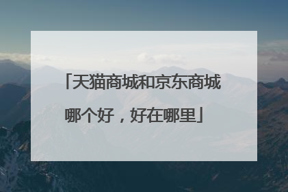 天猫商城和京东商城哪个好,好在哪里