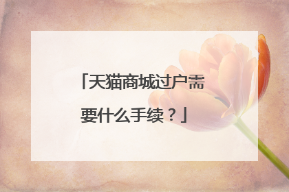 天猫商城过户需要什么手续？