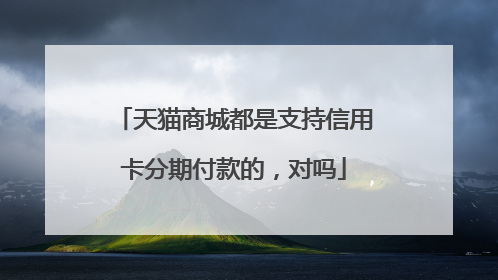 天猫商城都是支持信用卡分期付款的,对吗